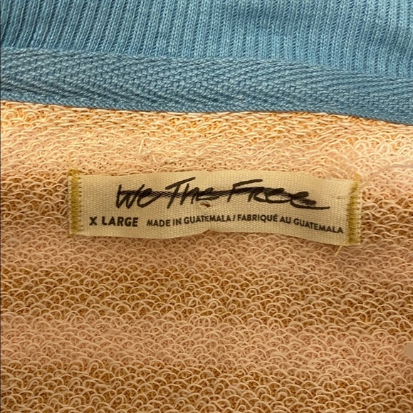 Free people We The Free Striped Sweatshirt - Peach and Blue NWOT - Picture 12 of 12